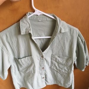 Linen cropped shirt
